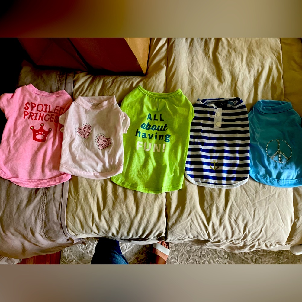 Group of dog shirts xs,s